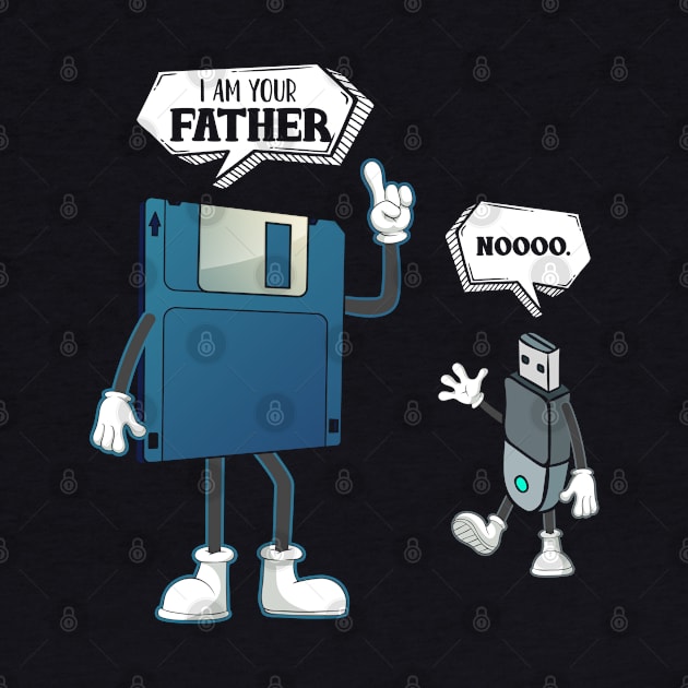 Floppy Disc USB Father And Son Funny Nerd Geek Computer by PlimPlom